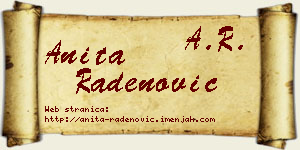 Anita Radenović vizit kartica